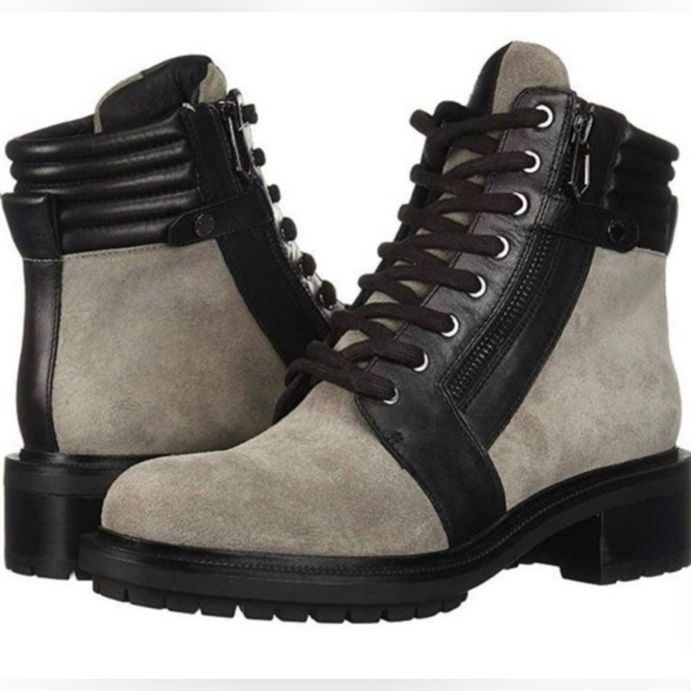 Stylish BOTKIER Black and Gray Women's MOTO COMBAT Boots; Size 7.5 Brand New!